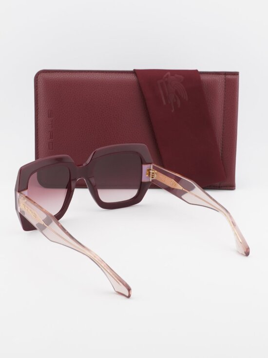 ETRO 0011/S 0LHF 3X Square Sunglasses - Burgundy / Mauve main image 12